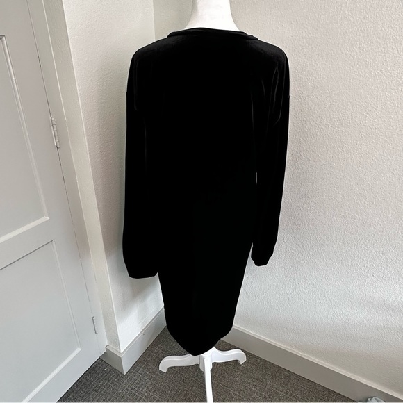 Dkny Women's Velvet Bubble Sleeve Dress Sz S Black - Picture 6 of 8